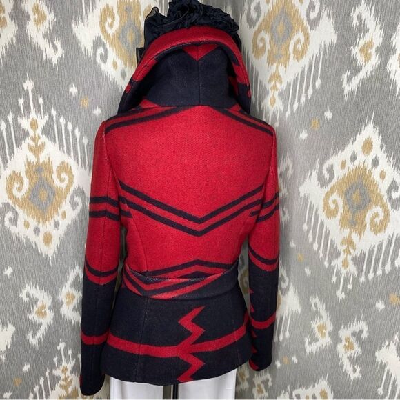Ralph Lauren Fall 2008 Red & Black Southwestern Wool Beacon Blanket Jacket - Picture 12 of 16